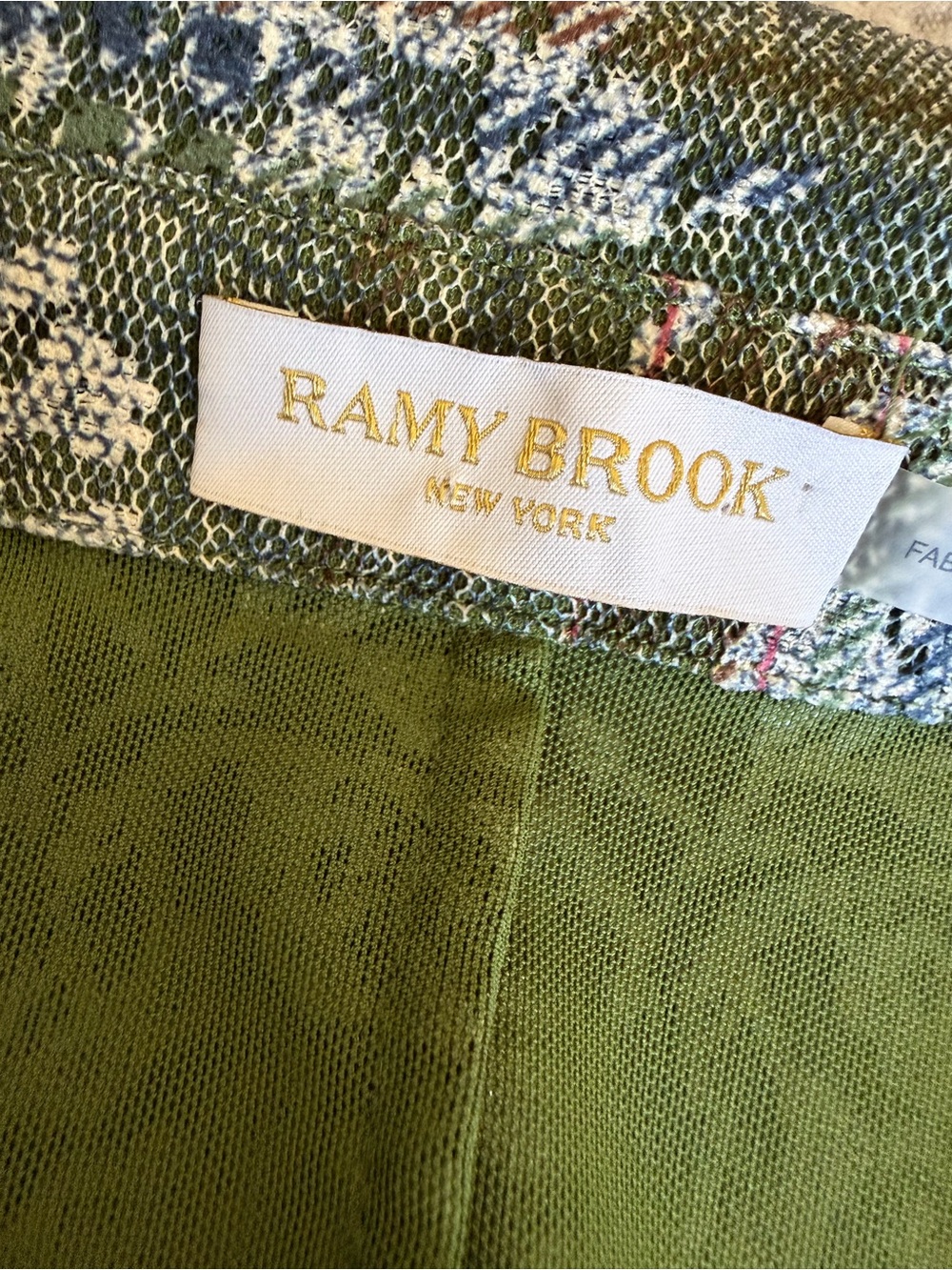 Ramy Brook Green Patterned Button-Down Blazer Sz L - Picture 2 of 7